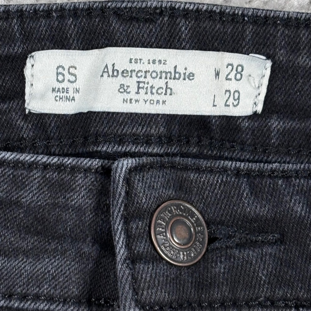 Abercrombie & Fitch Womens 6S Faded Black Skinny Jeans W28 L29 Mid Rise Stretch - Picture 3 of 13